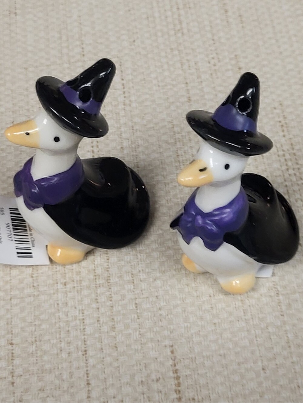 Witch Goose Duck Halloween Purple Black Salt Pepper Shakers New